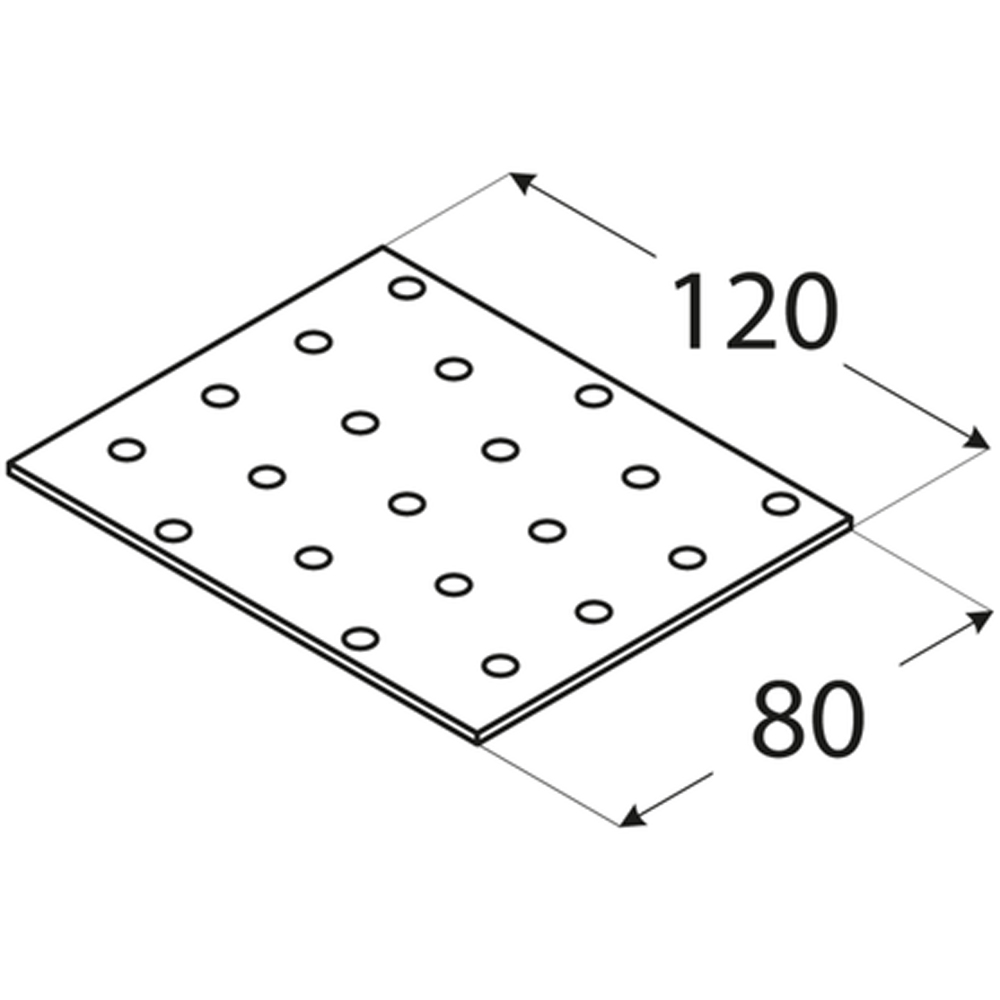 Placa perforata DMX 4433, otel, 80 x 120 x 2 mm