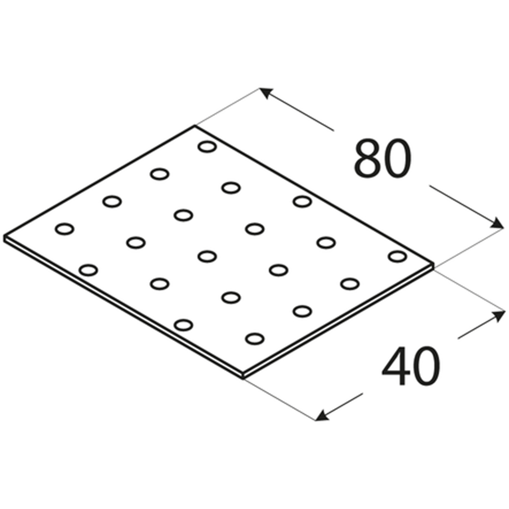 Placa perforata DMX 4401, otel, 80 x 40 x 2 mm