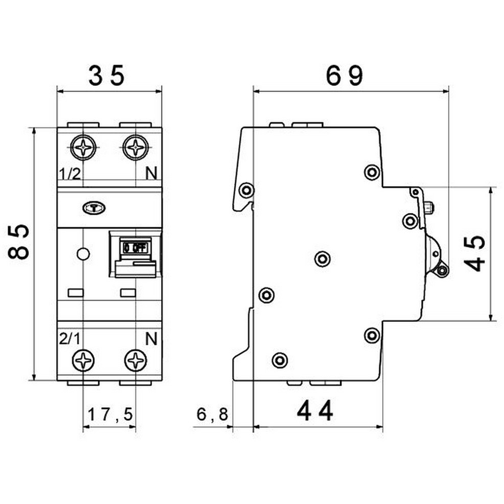 Siguranta automata GEWISS GW91909, 1P+N, 20A, curba B, IP20, gri