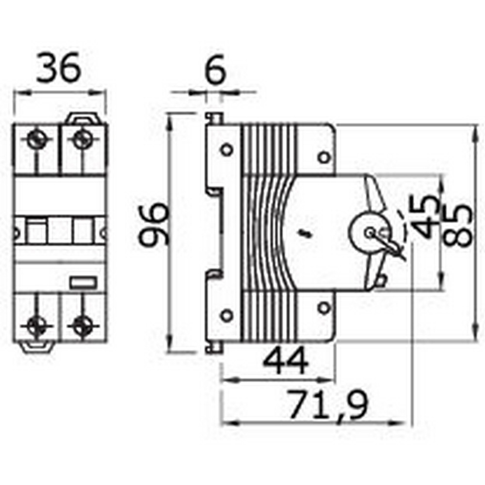 Siguranta automata GEWISS GW94029, bipolara, 25A, curba C, IP20, gri