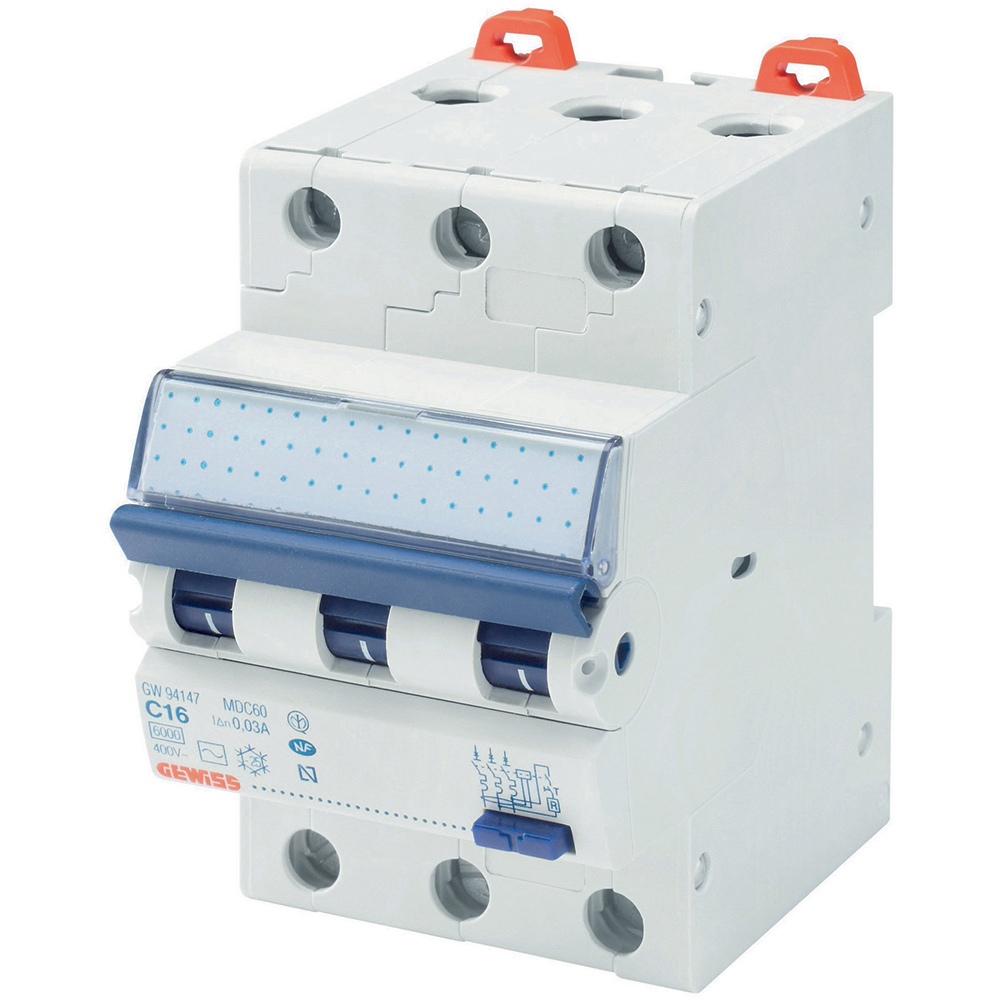 Siguranta automata GEWISS GW94047, tripolara, 16A, curba C, IP20, gri
