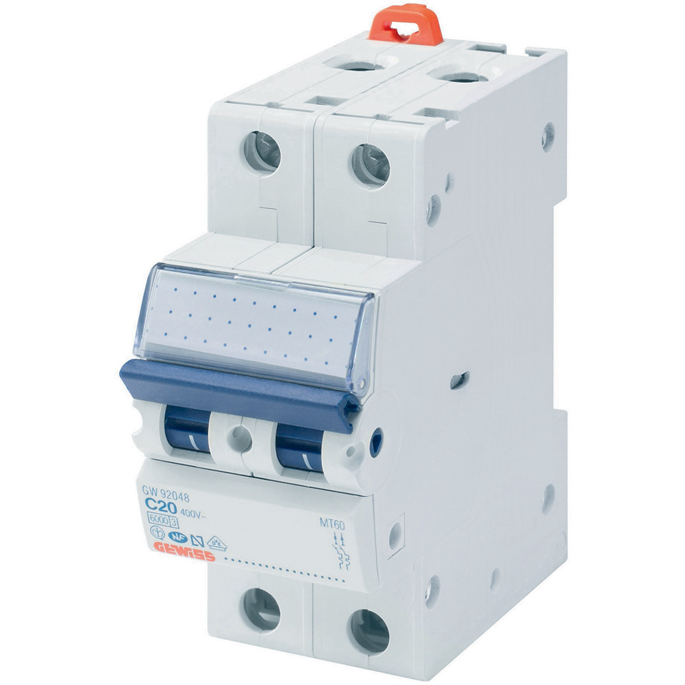 Siguranta automata GEWISS GW92149, bipolara, 20A, curba C, IP20, gri