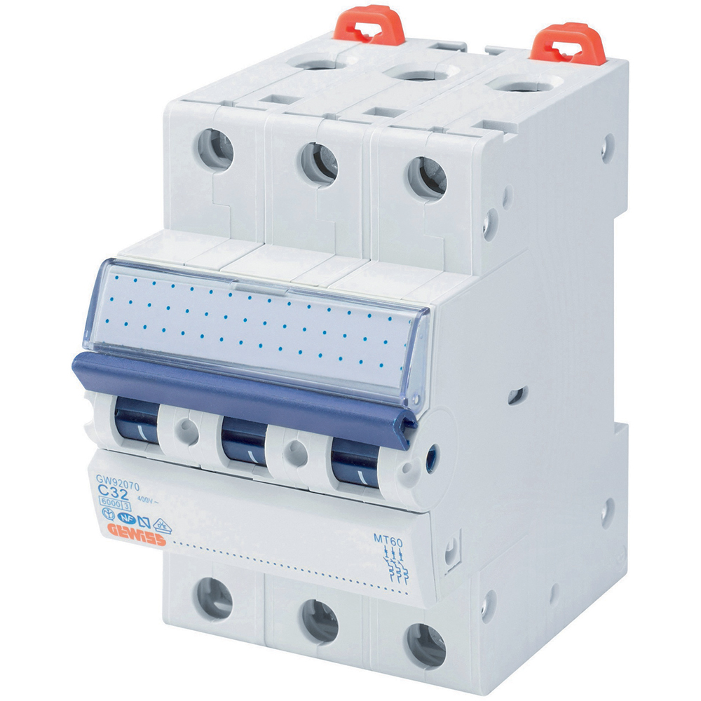 Siguranta automata GEWISS GW92170, tripolara, 25A, IP20, gri