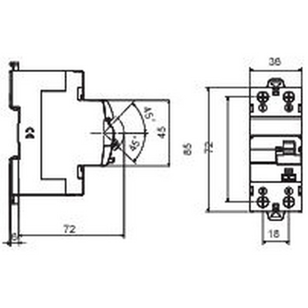 Siguranta automata GEWISS GWD4002, bipolara, 25A, IP20, gri