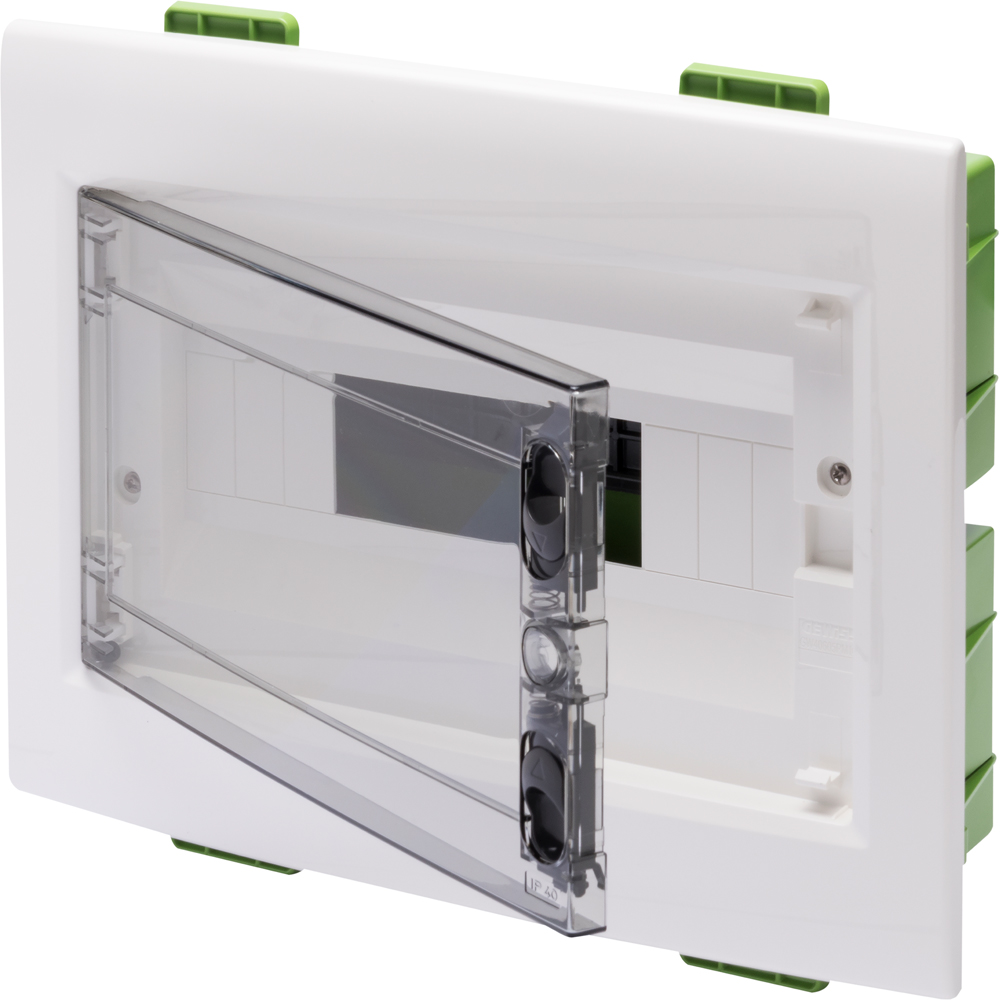 Tablou electric GEWISS GW40605PM, incastrat , 12 module, IP40, verde-alb