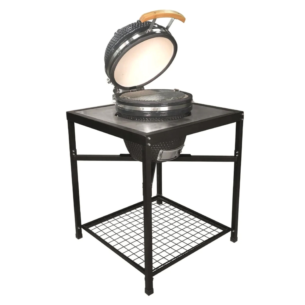 Gratar pe carbuni LANDMANN Kamado, 45 cm, masa de lucru, gri