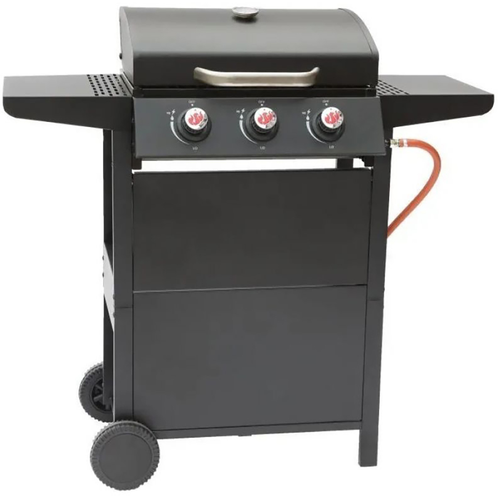 Gratar gaz LANDMANN, 3 zone de gatit, 106 x 100 x 50 cm, negru