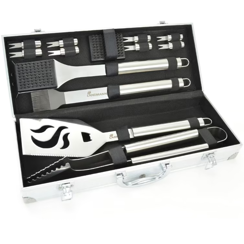 Set ustensile gratar LANDMANN Grill Chef, 13 piese, inox