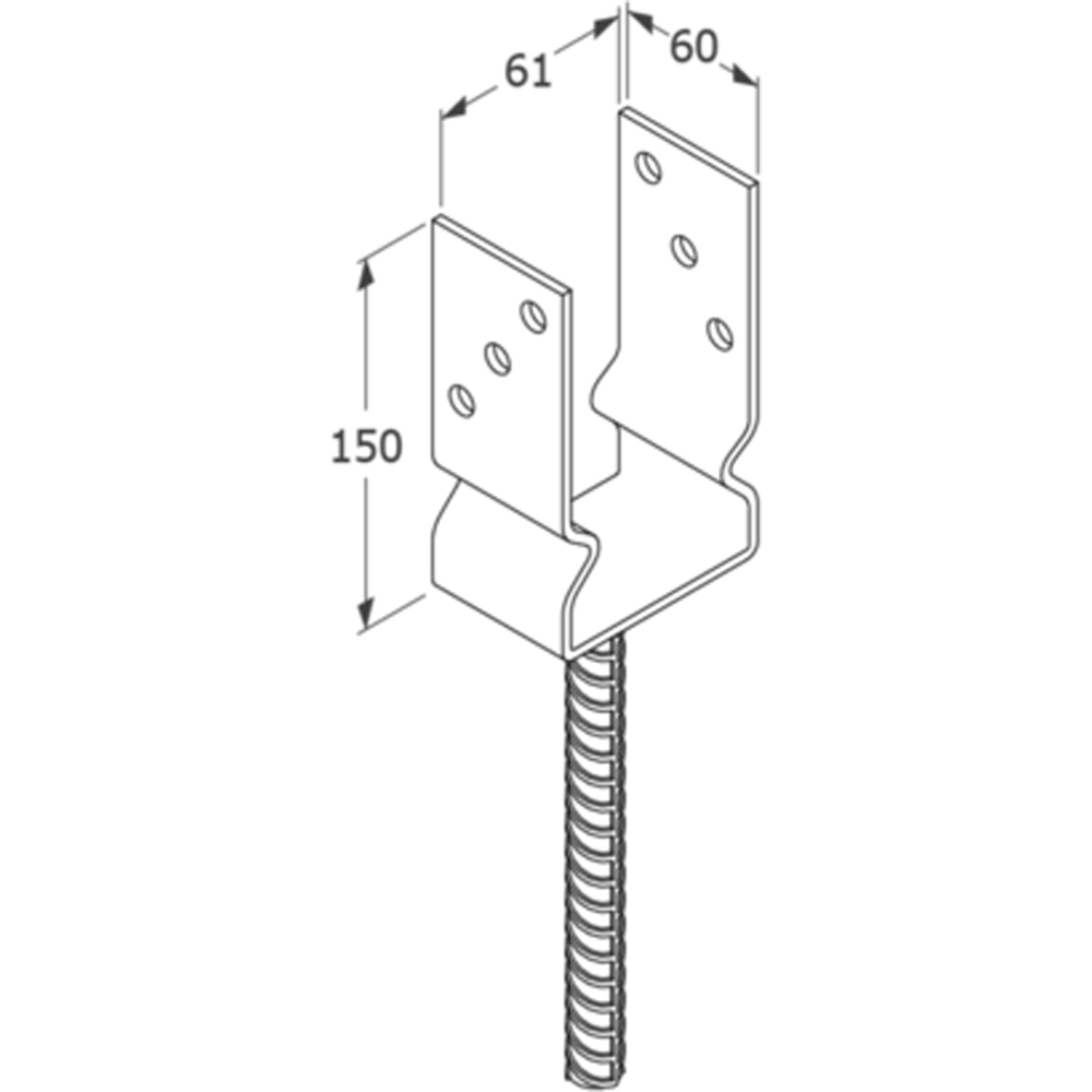 Papuc reazem DMX 4919060, otel, 61 x 150 x 4mm