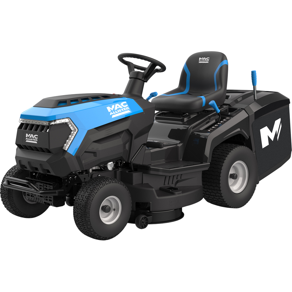 Tractor de tuns iarba MAC ALLISTER, Benzina, 11.9CP, 432CC, latime taiere 98 cm, cos 240L, albastru-negru