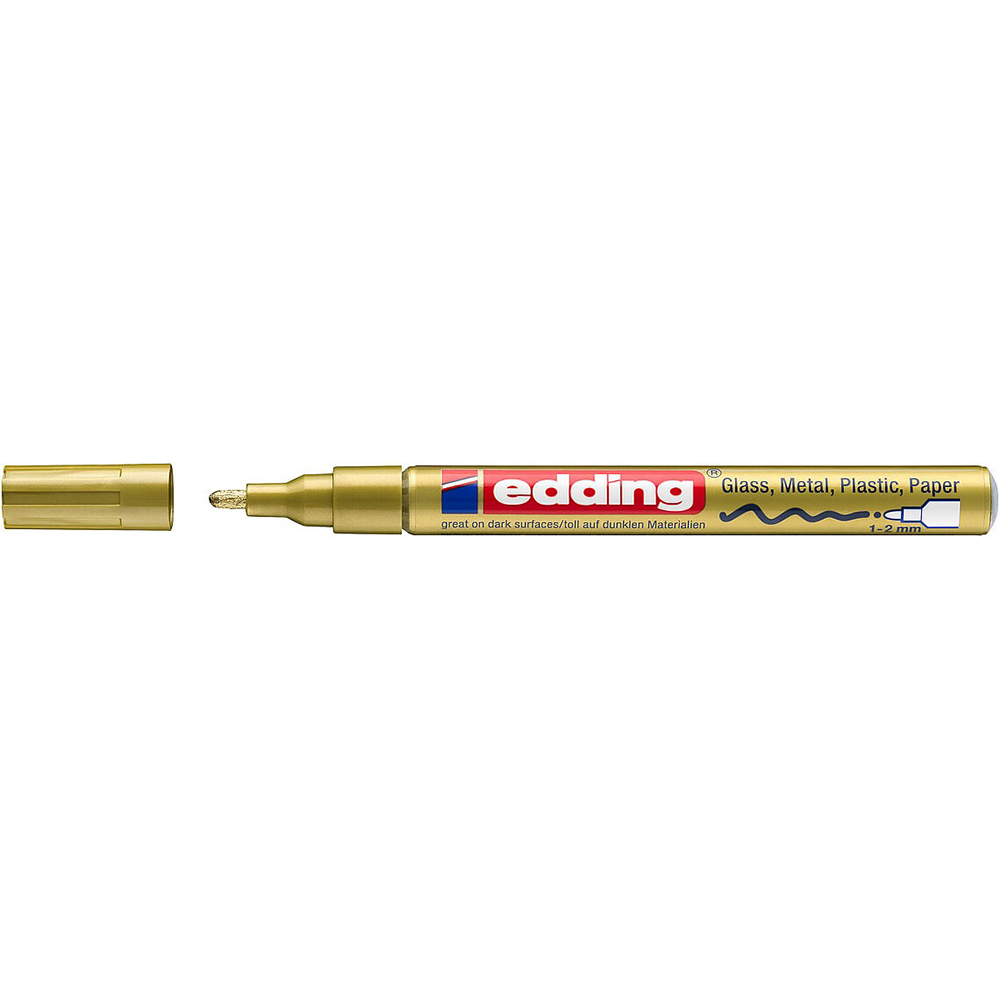 Marker cu vopsea EDDING 751, 1-2 mm, auriu