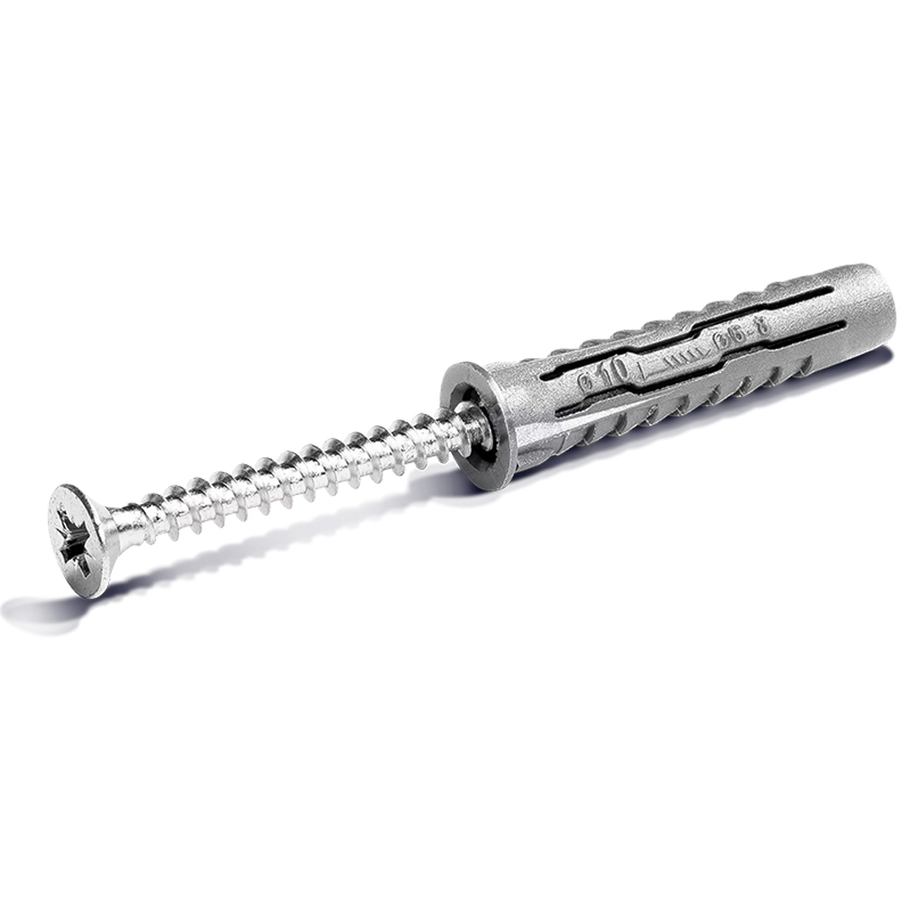 Diblu universal cu surub KOELNER, 10 x 50 mm, 6 buc, argintiu