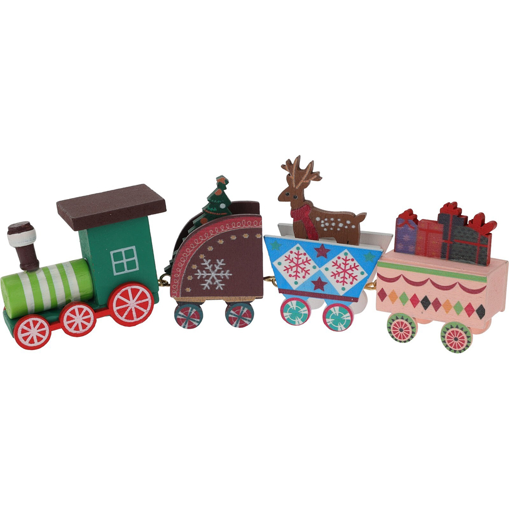 Decoratiune Trenulet, 20 cm, lemn, diverse modele