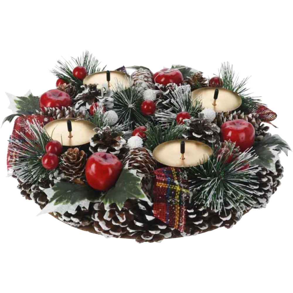 Coronita cu suport de lumanari, 40 cm, multicolor 