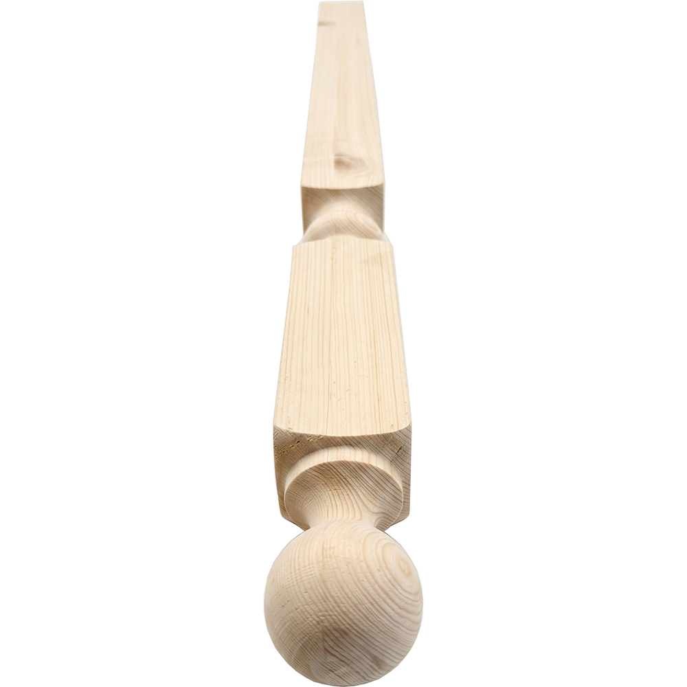 Balustru cap strunjit, brad, 1300 x 70 x 70 mm, natur
