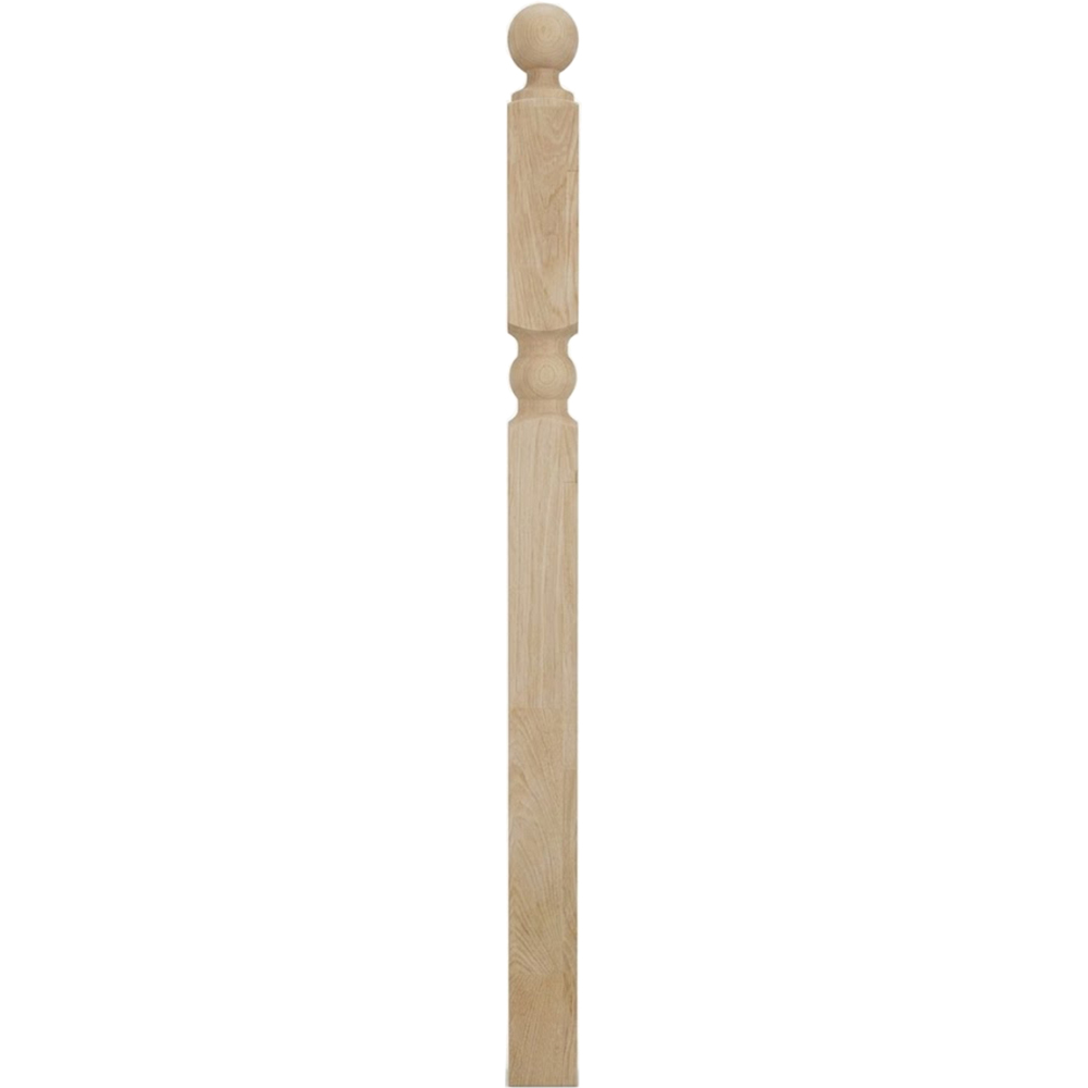 Balustru cap strunjit, stejar, 1130 x 70 x 70 mm, natur