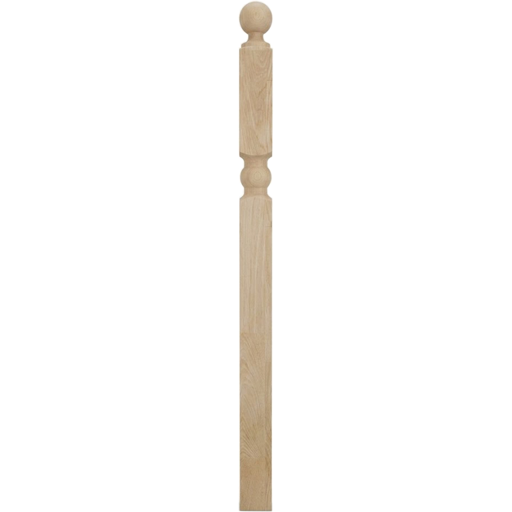 Balustru cap strunjit, stejar, 1300 x 70 x 70 mm, natur