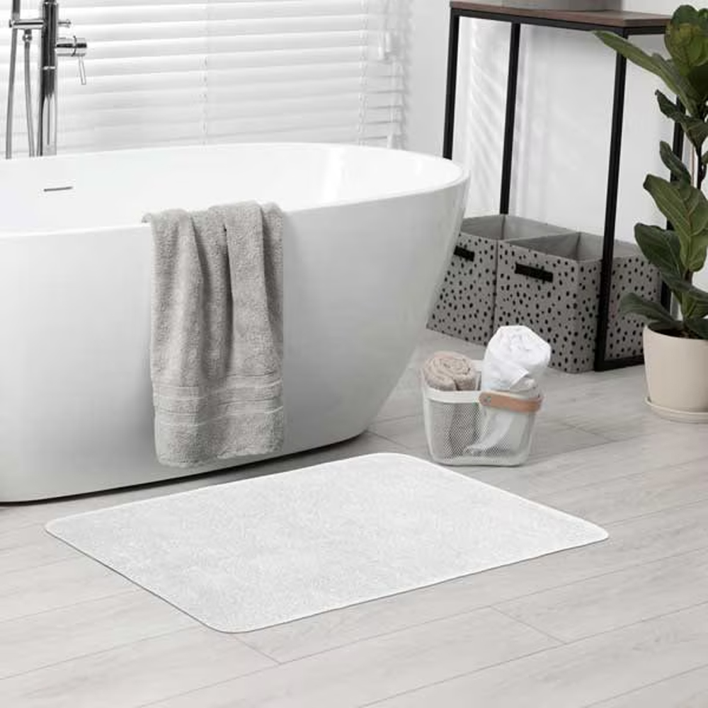 Covoras baie FRANDIS 195685, 50 x 80 cm, alb