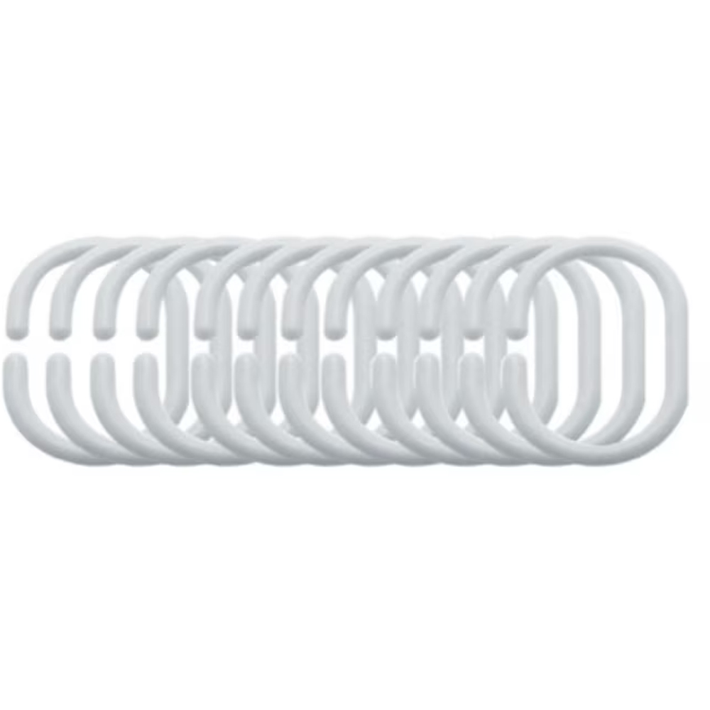 Inele perdea dus FRANDIS 190105, plastic, alb