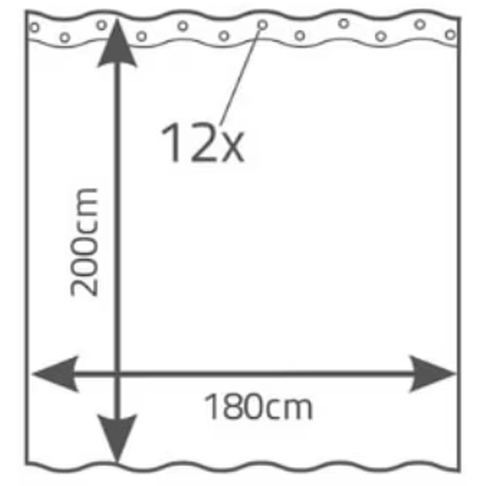 Perdea dus FRANDIS 195079, Feuilles, poliester, 180 x 200 cm, alb