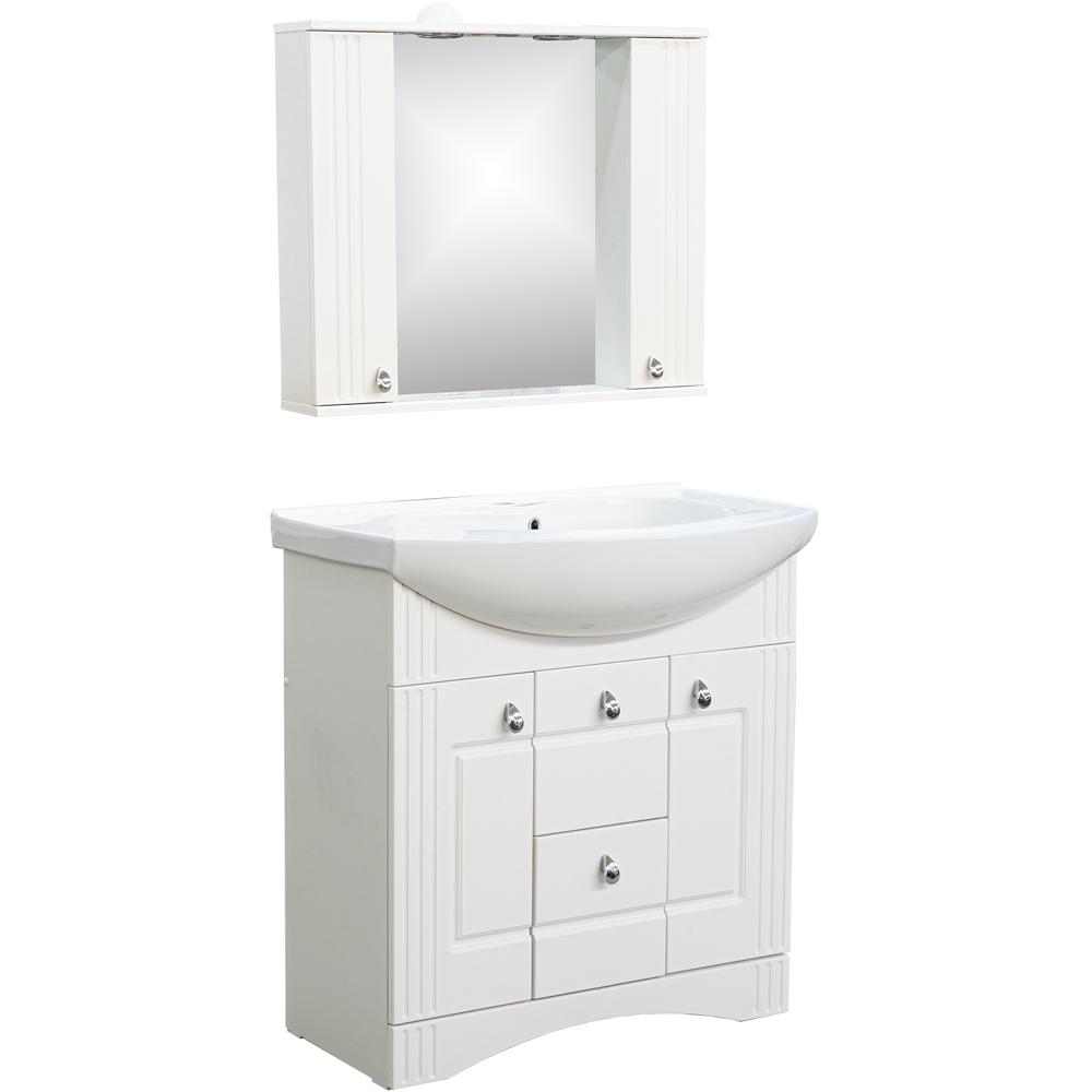 Oglinda baie cu dulap SANITOP Algo, 100 x 20 x 73 cm, iluminare LED, alb