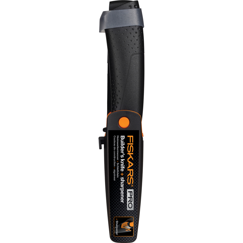 Cutit FISKARS, ascutitor, otel inoxidabil, negru