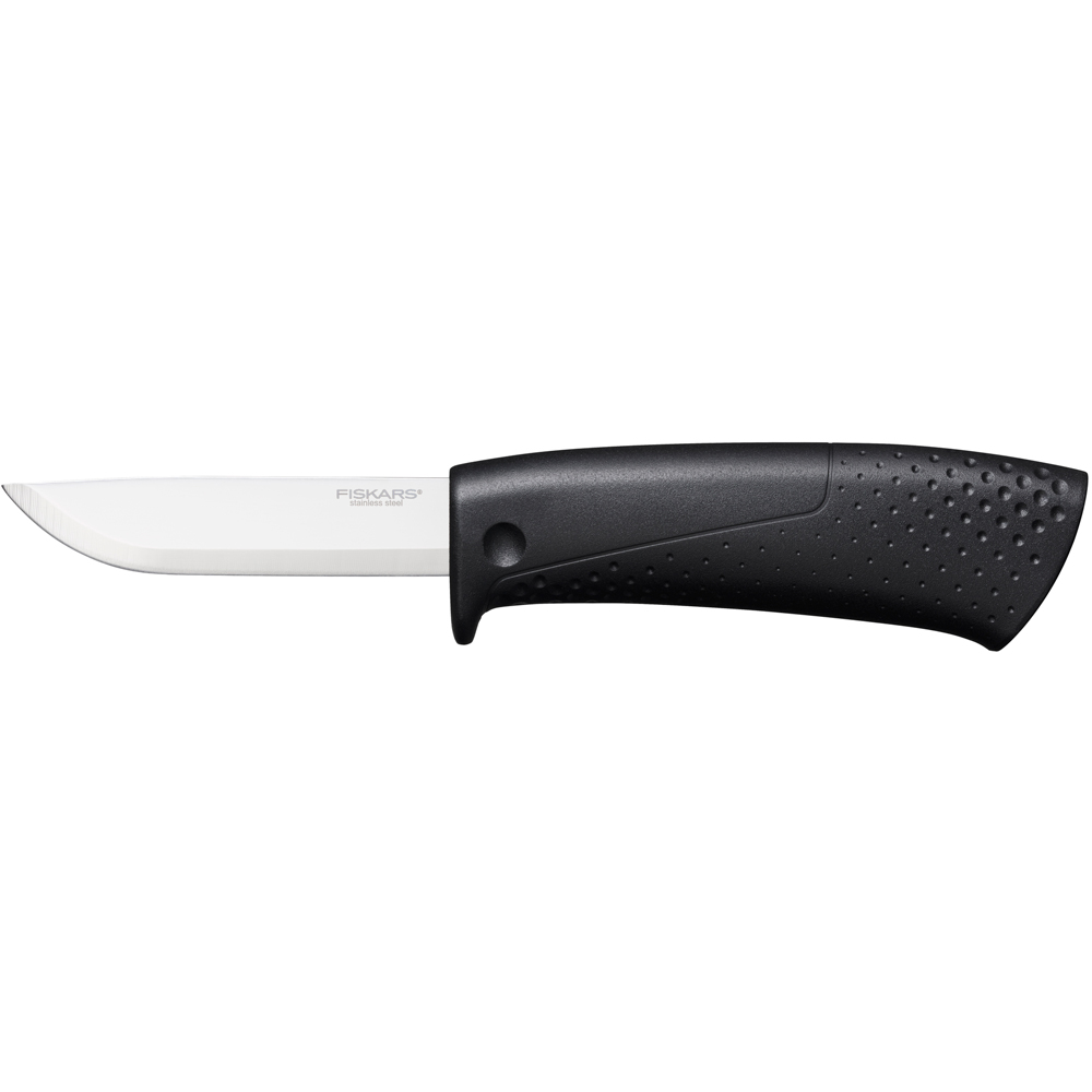 Cutit FISKARS, ascutitor, otel inoxidabil, negru