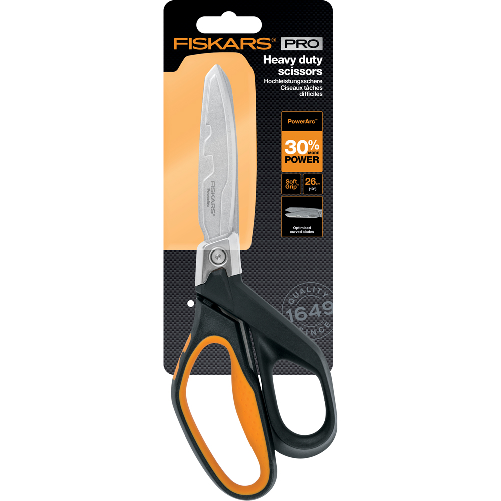 Foarfeca FISKARS PowerArc, 26cm, otel inoxidabil, negru