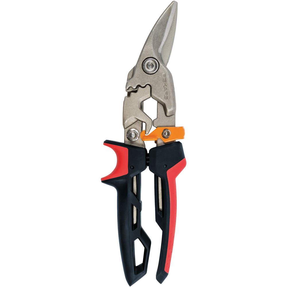 Foarfeca tabla FISKARS PowerGear, taietura pe stanga, otel, negru