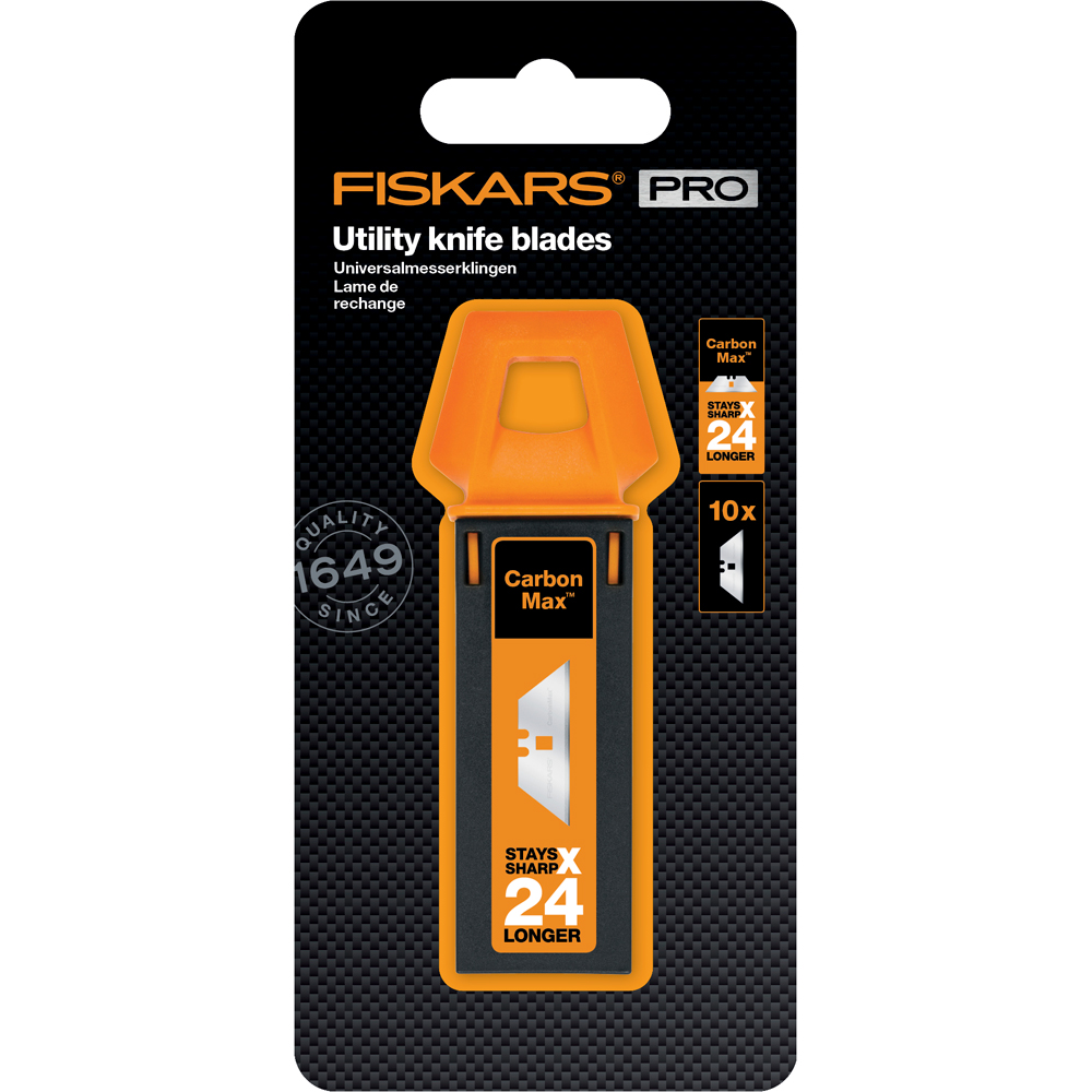 Lame cutit utilitar FISKARS CarbonMax, 10 buc, otel inoxidabil, argintiu