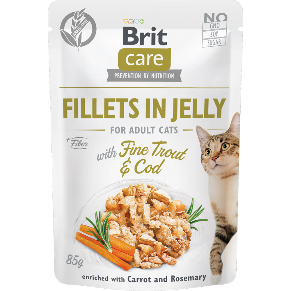 Hrana umeda pentru pisici BRIT CARE, Adult, File in aspic, 12 x 85g