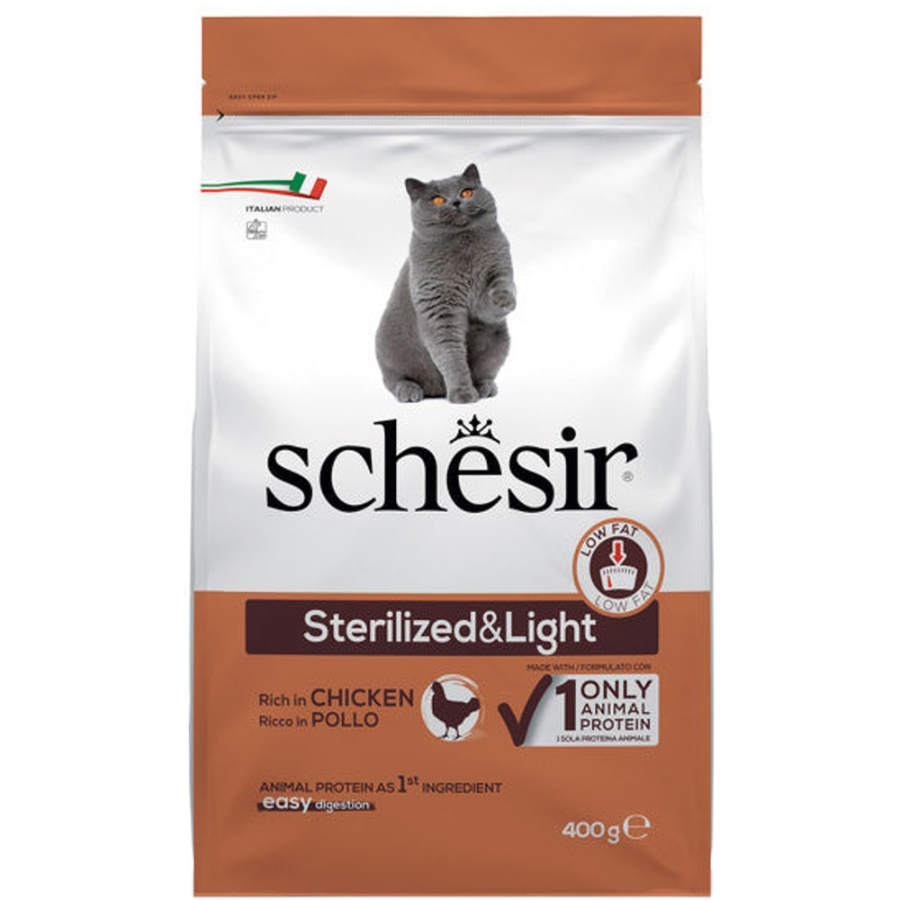 Hrana uscata pentru pisici SCHESIR Steril, Adult, Pui, 400 g