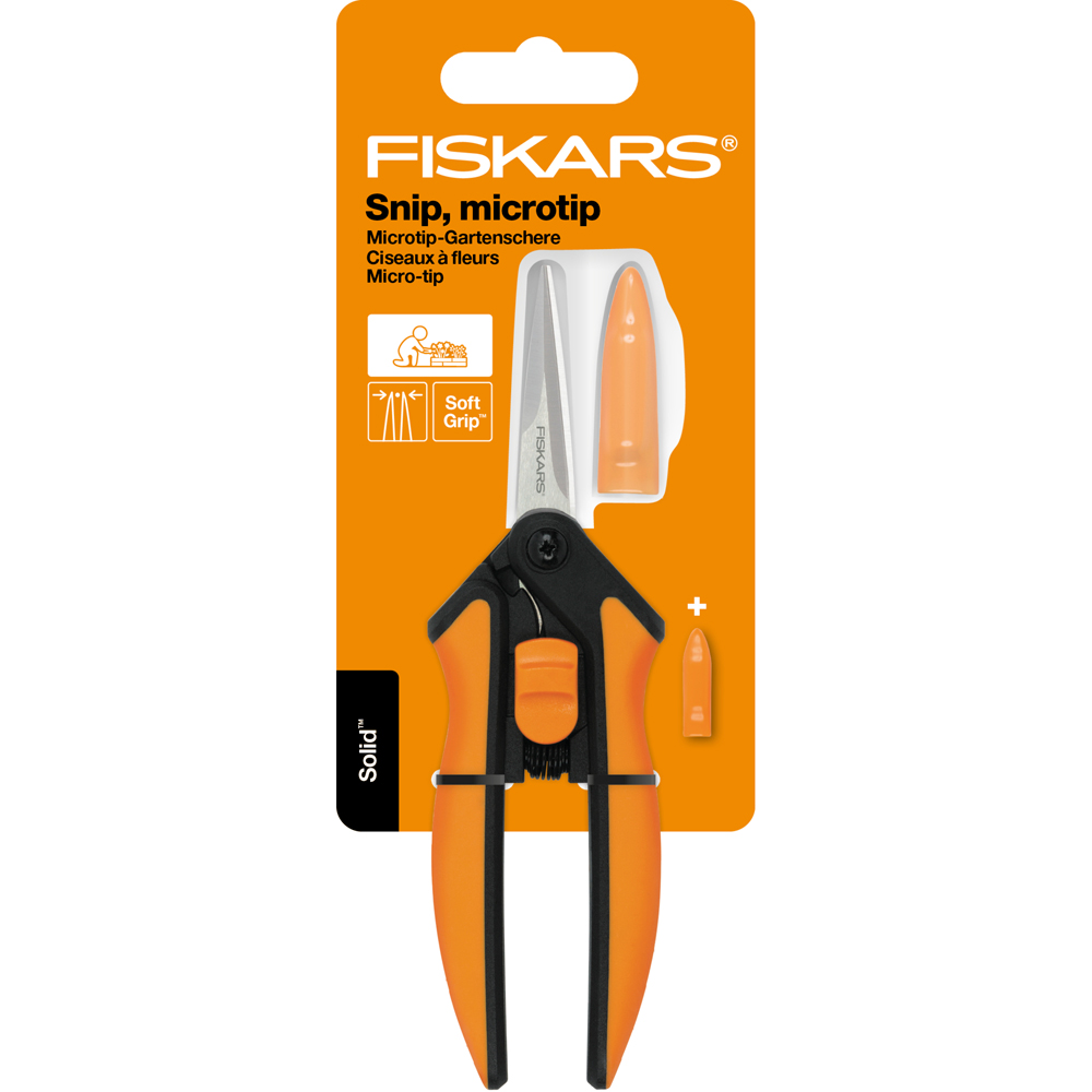 Foarfeca micro-tip FISKARS Solid SP13, otel inoxidabil, negru