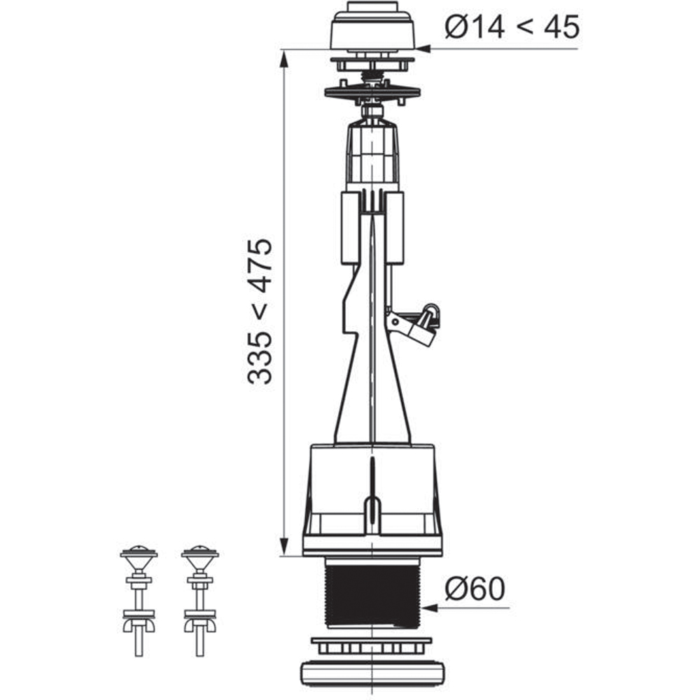 Mecanism WC WIRQUIN AquaControl 10723886, crom lucios