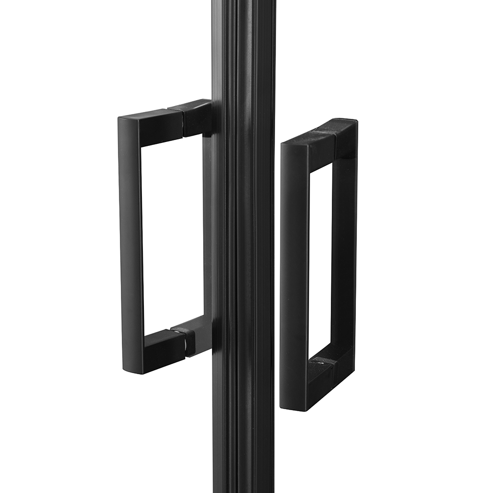 Cabina dus cu hidromasaj BAMBOO 1232B, semirotunda, profil aluminiu, sticla securizata 4mm, 90 x 90 x 225 cm, negru-maro