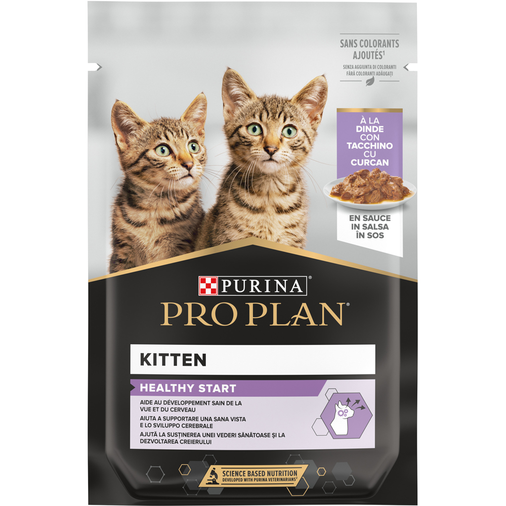 Hrana umeda pentru pisici PURINA PRO PLAN Healthy Start, Junior, Curcan in sos, 85 g