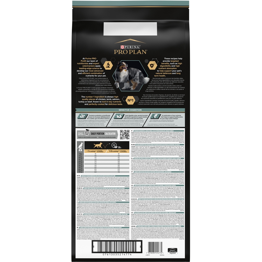 Hrana uscata pentru caini PURINA PRO PLAN Sensitive Digestion Medium, Adult, Miel, 10 kg
