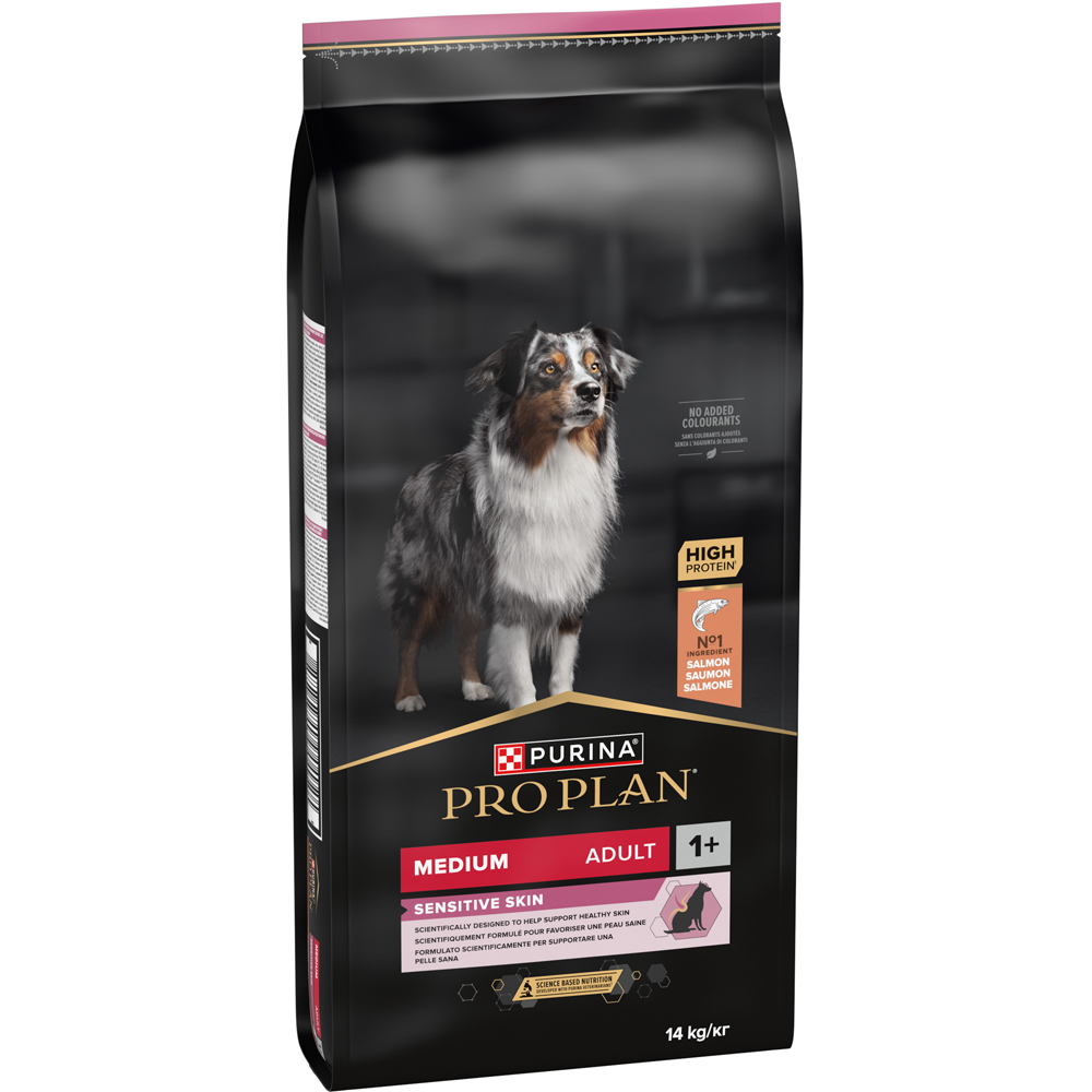 Hrana uscata pentru caini PURINA PRO PLAN Sensitive Skin Medium, Adult, Somon, 10 kg