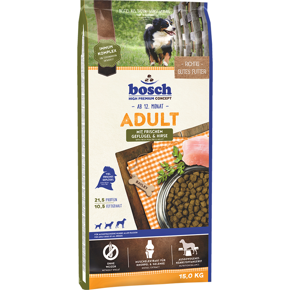 Hrana uscata pentru caini BOSCH-TIERNAHRUNG, Adult, Pasare, 15 kg