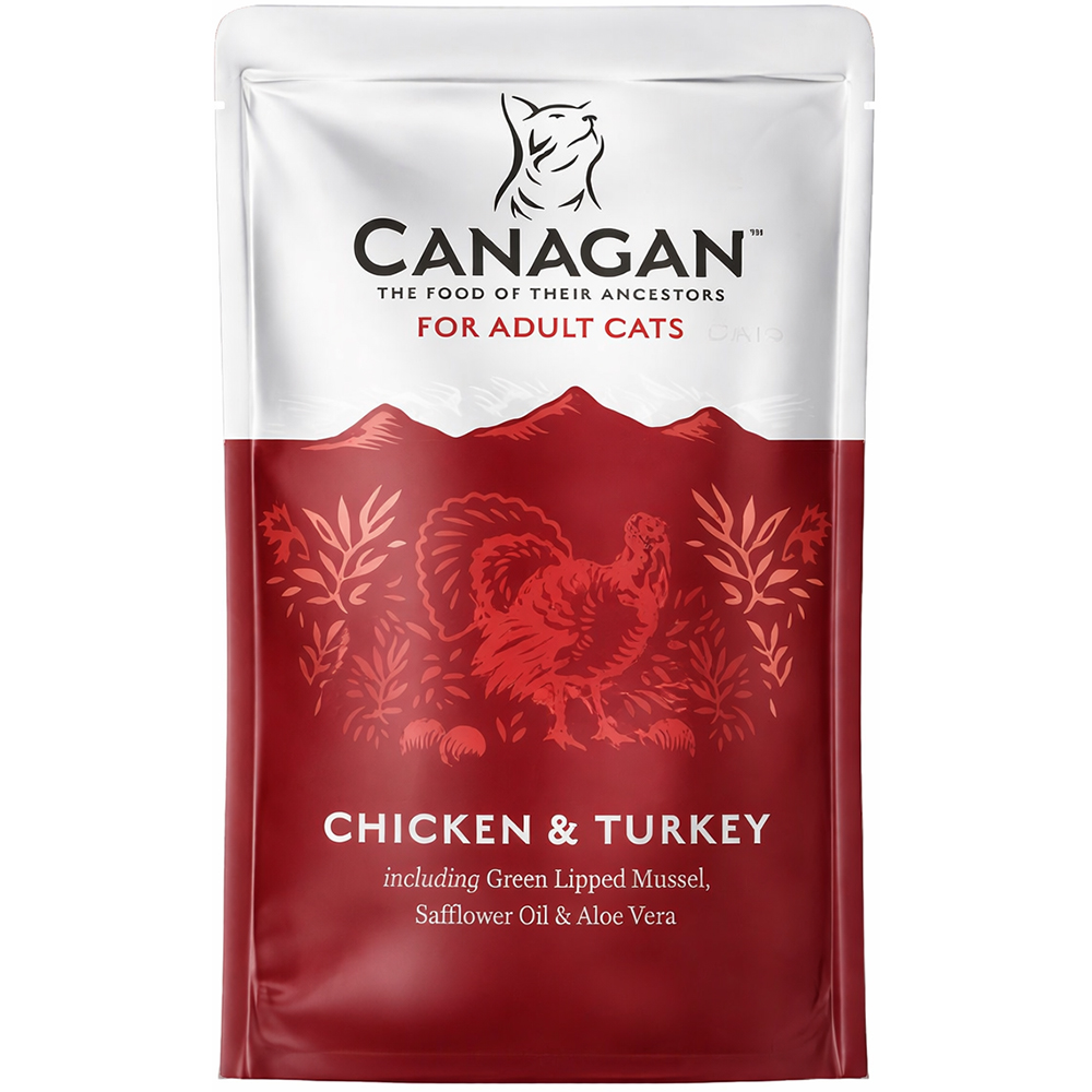 Hrana umeda pentru pisici CANAGAN, Adult, Pui si Curcan, 8 x 85 g