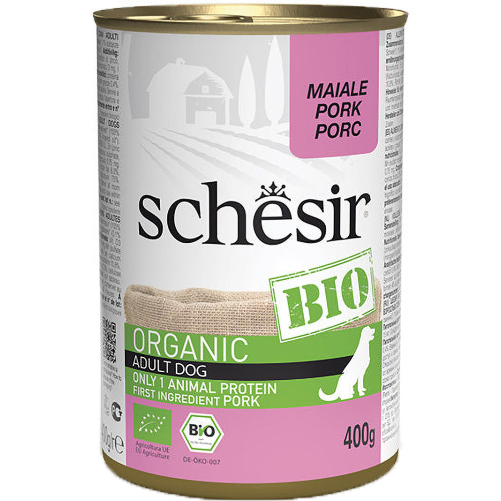 Hrana umeda pentru caini SCHESIR Bio, Adult, Pui, 400 g
