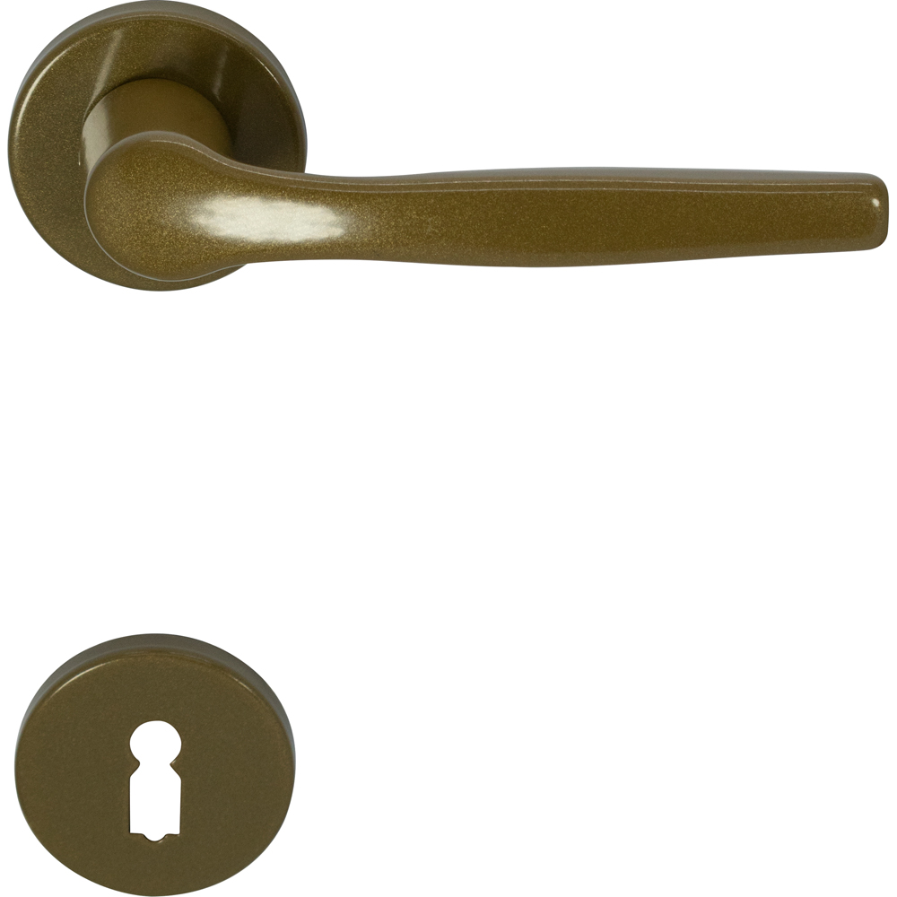 Maner usa cu rozeta VEROFER Venera, aluminiu, 115 mm, ocru