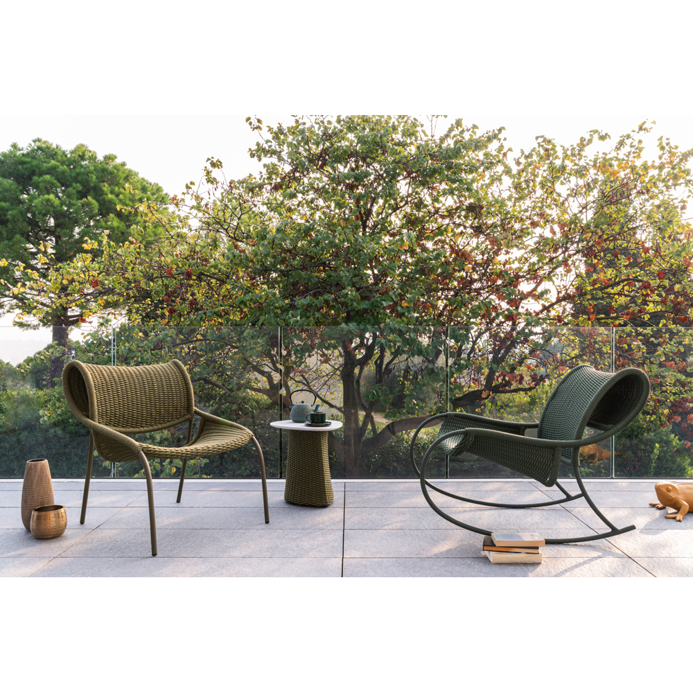 Scaun balansoar LIVINTWIST Apsaras, 66 x 107 x 78.5 cm, verde inchis