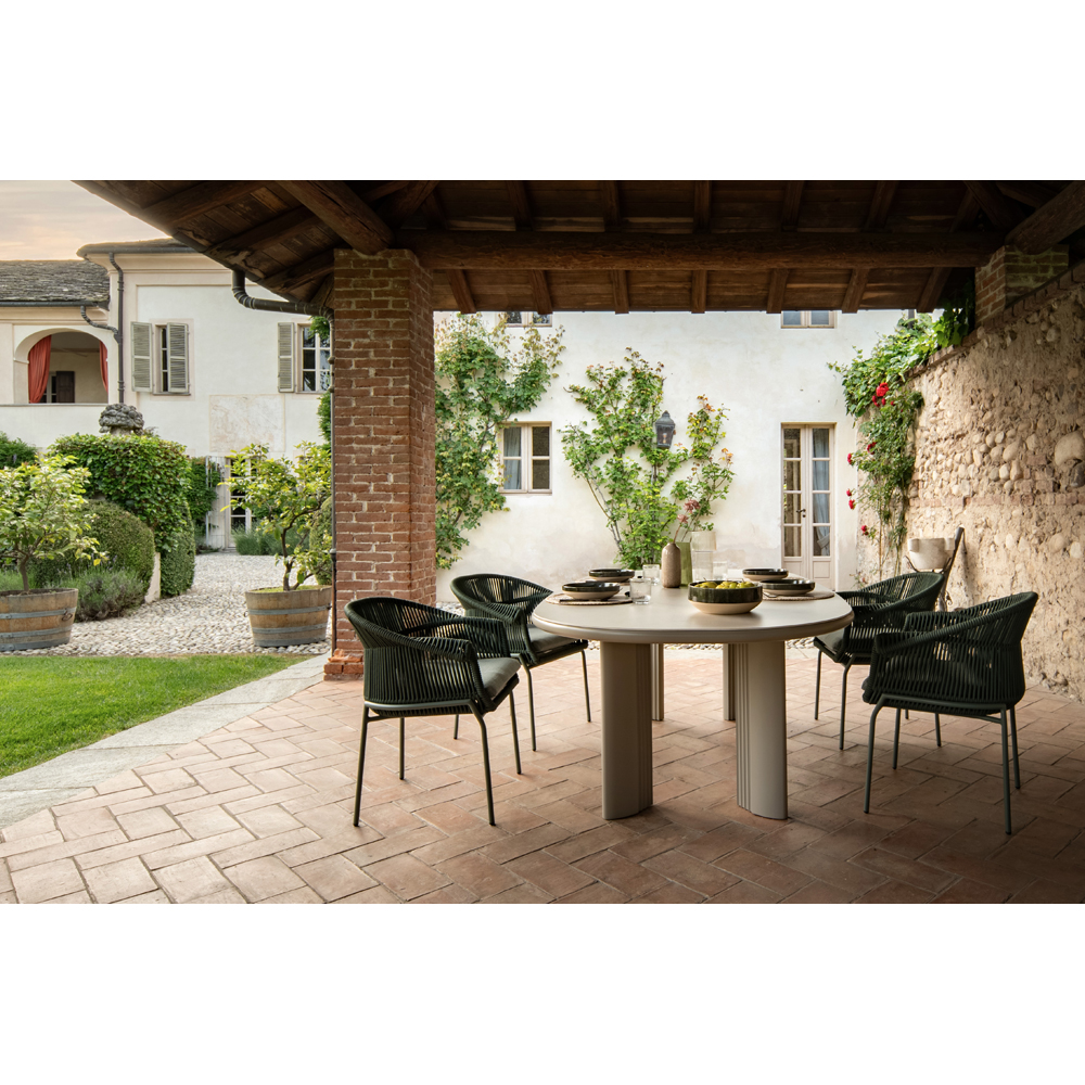 Scaun terasa LIVINTWIST Scala, aluminiu, 63.5 x 58 x 79.5 cm, verde