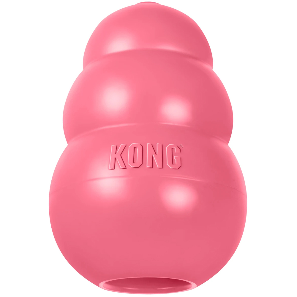Jucarie dentitie pentru caini KONG Puppy S KP3E, cauciuc, roz
