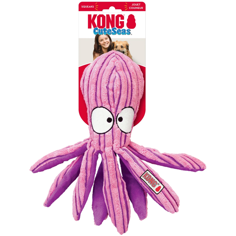 Jucarie interactiva pentru caini KONG Octopus S, poliester, multicolor