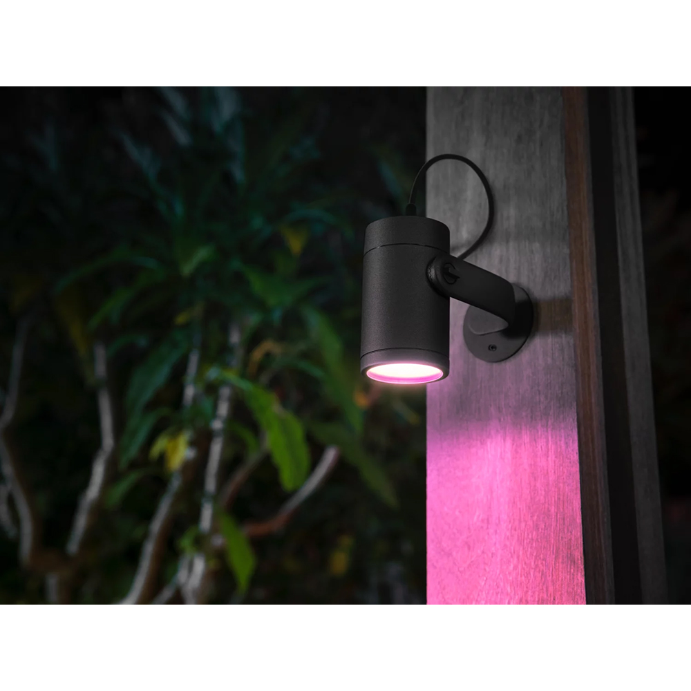 Spot LED RGB PHILIPS HUE Lily, 8W, 590lm, IP65, negru