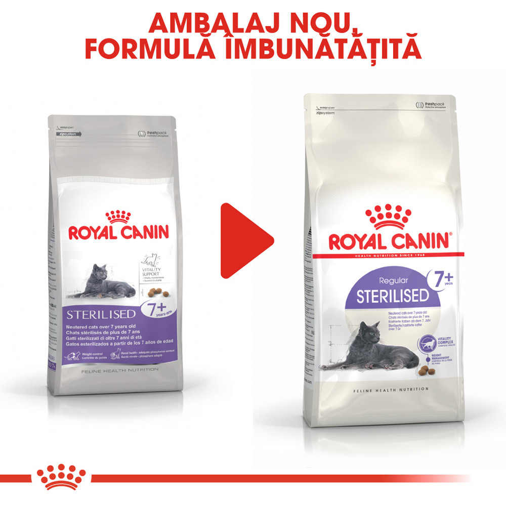 Hrana uscata pentru pisici ROYAL CANIN FHN Sterilised 7+, Senior, Pasare, 1.5 kg