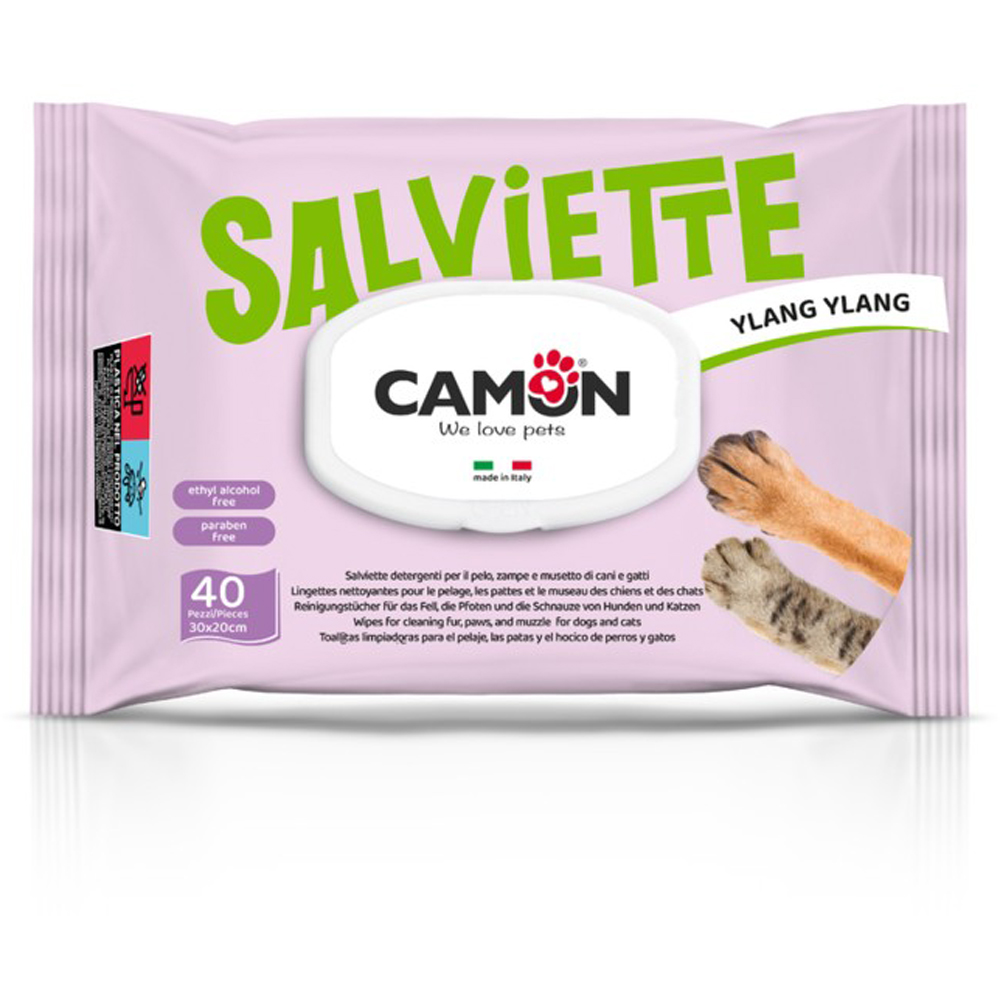 Servetele umede pentru caini CAMON, Aloe vera, 40 bucati