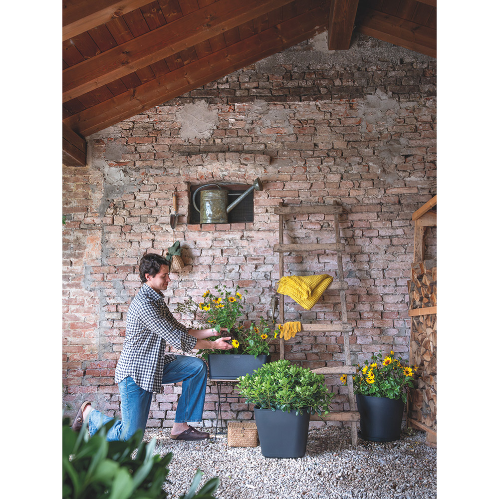 Ghiveci plante DEROMA Quadro, 27.8 x 27.8 x 23.7 cm, plastic, antracit
